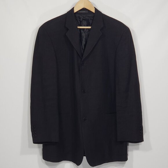 Le Trente Et Un  Black Linen 3 Button Blazer  Men's 40 - Picture 1 of 8